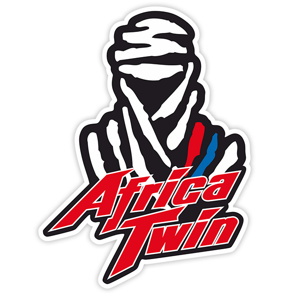 Adesivi per Auto e Moto: Figura Umana Motociclista con Pa&ntilde;uelo e Testo Afri