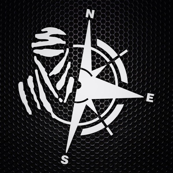 Adesivi per Auto e Moto: Bussola Estilizzata con Linee Astratte