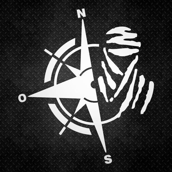 Adesivi per Auto e Moto: Compasso Stilizzato con Mano Centrale