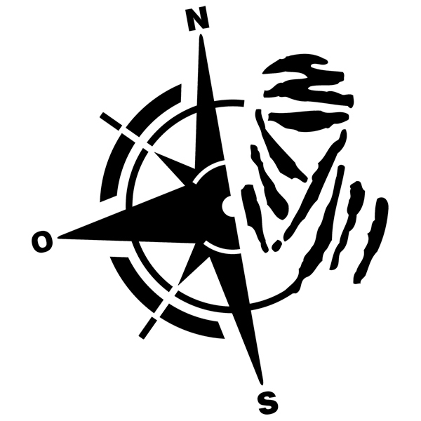 Adesivi per Auto e Moto: Compasso Stilizzato con Mano Centrale
