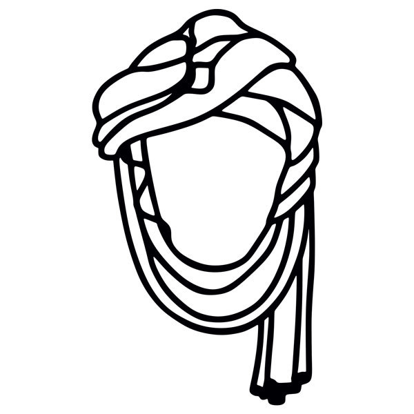 Adesivi per Auto e Moto: Design di Turbante Stilizzato