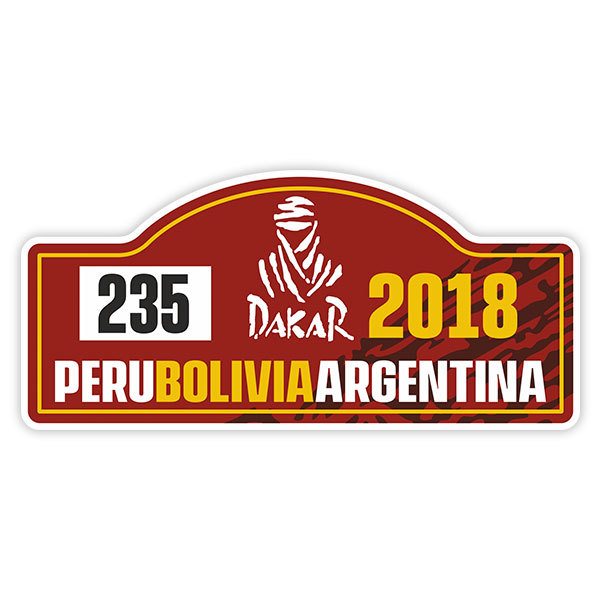 Adesivi per Auto e Moto: 235 DAKAR Per&uacute; Bolivia Argentina 2018