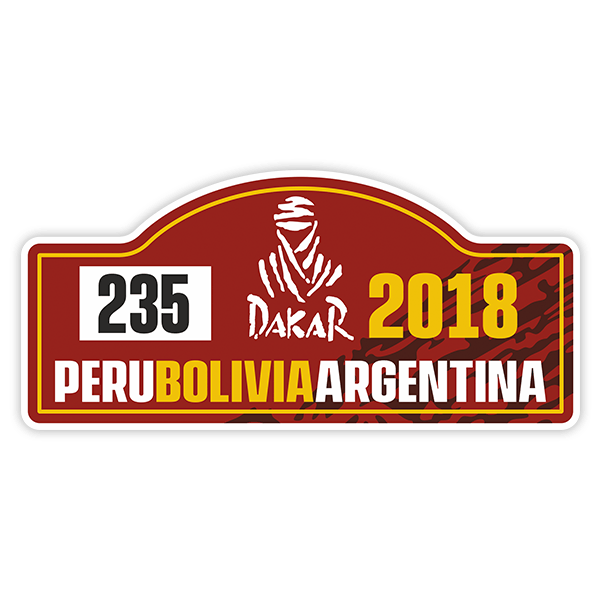 Adesivi per Auto e Moto: 235 DAKAR Per&uacute; Bolivia Argentina 2018