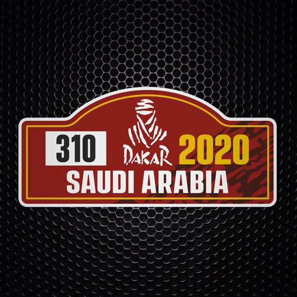 Adesivi per Auto e Moto: Numero 310 con DAKAR 2020 Arabia Saudita