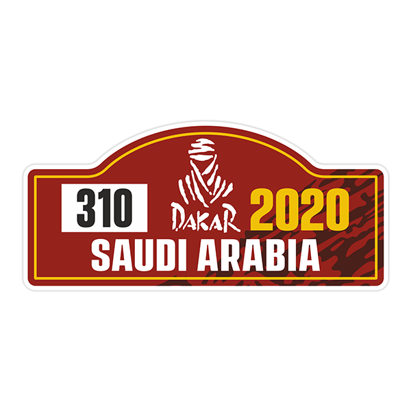 Adesivi per Auto e Moto: Numero 310 con DAKAR 2020 Arabia Saudita
