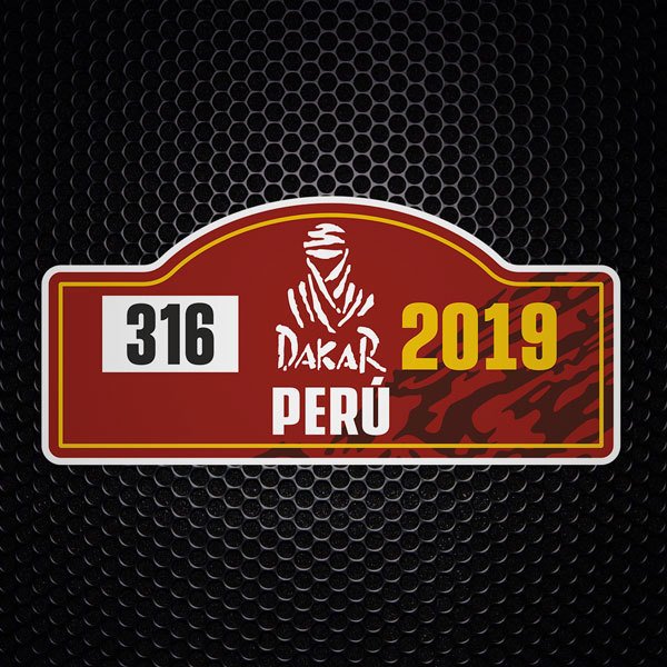 Adesivi per Auto e Moto: Numero 316 Dakar Per&uacute; 2019