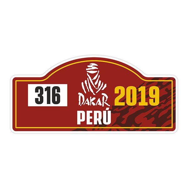 Adesivi per Auto e Moto: Numero 316 Dakar Per&uacute; 2019