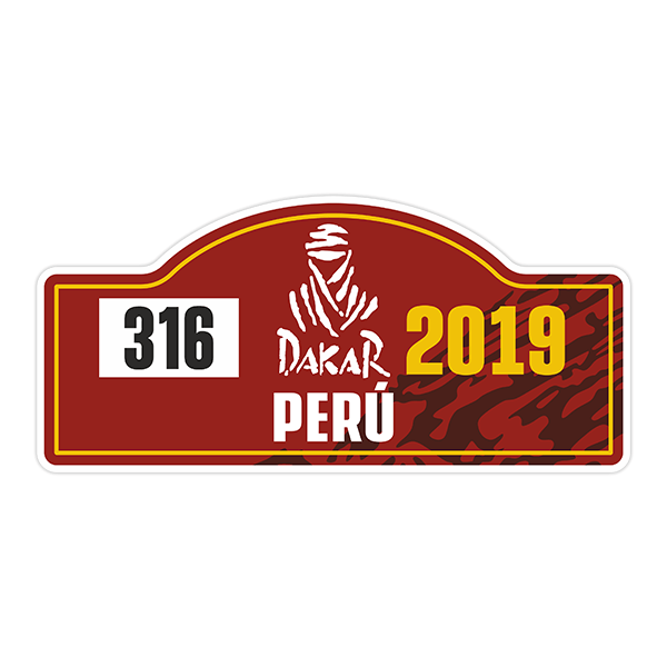 Adesivi per Auto e Moto: Numero 316 Dakar Per&uacute; 2019