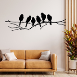 Adesivi Murali: 6 uccelli su un ramo 3