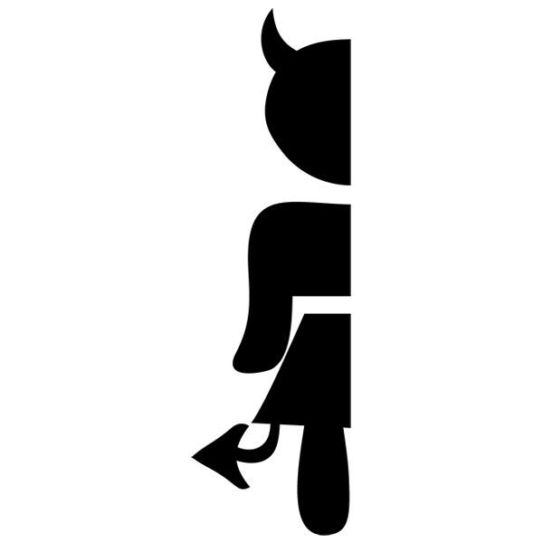 Adesivi Murali: Demone femminile WC