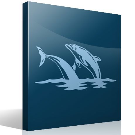 Adesivi Murali: Una coppia di delfini salta in mare