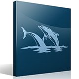 Adesivi Murali: Una coppia di delfini salta in mare 3
