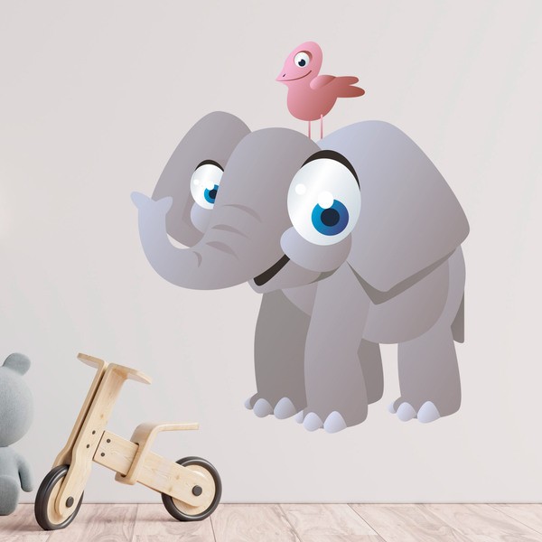 Adesivo Murale Bambini Elefante Felice Stickersmurali Com
