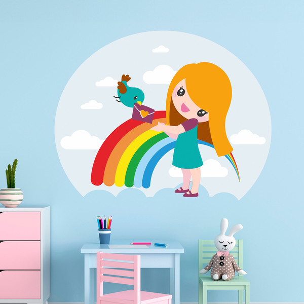 Adesivi per Bambini: Ragazza arcobaleno 1