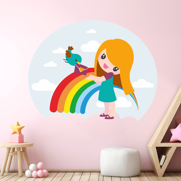 Adesivi per Bambini: Ragazza arcobaleno