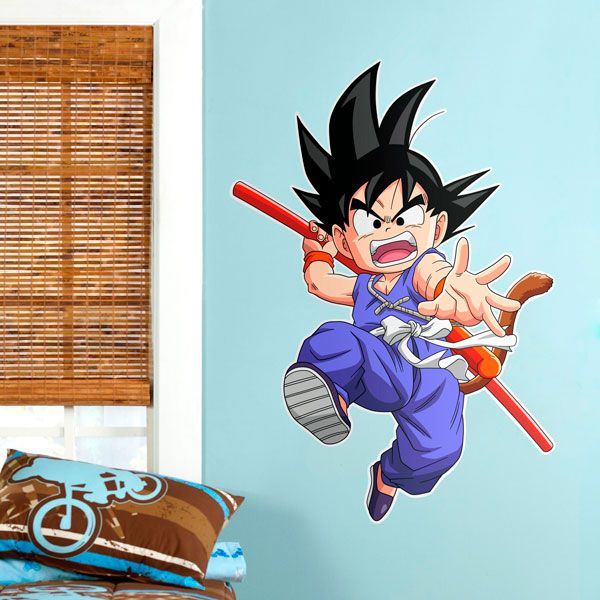 Adesivi per Bambini: Dragon Ball Son Goku e il suo Bastone Magico