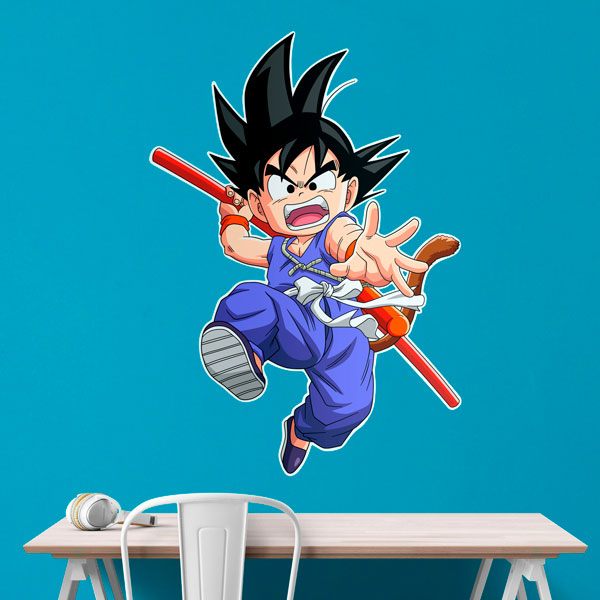 Adesivi per Bambini: Dragon Ball Son Goku e il suo Bastone Magico