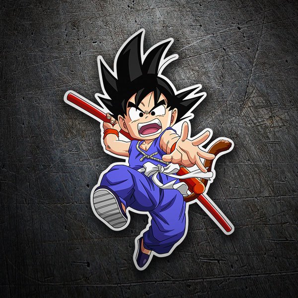 Adesivi per Auto e Moto: Dragon Ball Son Goku con il Bastone Magico