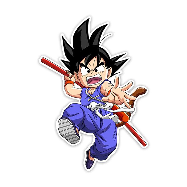 Adesivi per Bambini: Dragon Ball Son Goku con il Bastone Magico