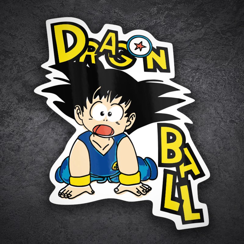 Adesivi per Auto e Moto: Goku Bambino Sorpreso