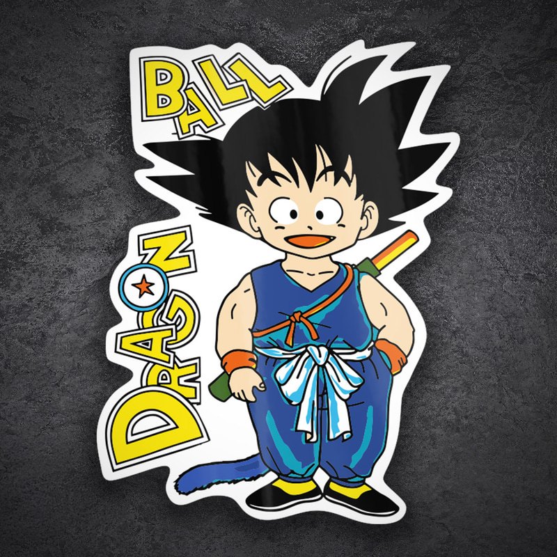 Adesivi per Auto e Moto: Goku Bambino Bastone Magico