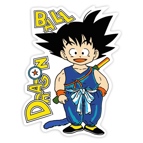 Adesivi per Auto e Moto: Goku Bambino Bastone Magico