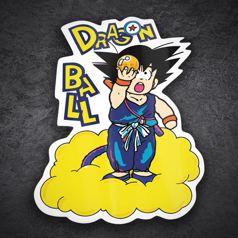Adesivi per Auto e Moto: Goku Bambino Sfera del Drago