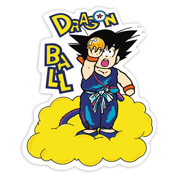 Adesivi per Auto e Moto: Goku Bambino Sfera del Drago