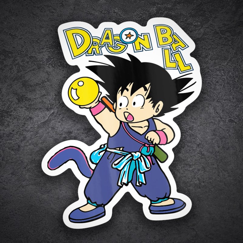 Adesivi per Auto e Moto: Goku Bambino Sfera del Drago