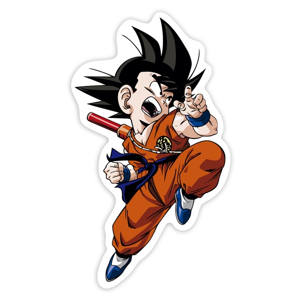 Adesivi per Auto e Moto: Goku Bambino Attacco Aereo