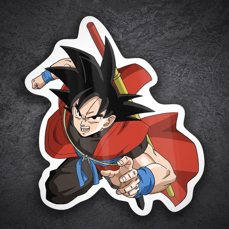 Adesivi per Auto e Moto: Goku Mantello Rosso