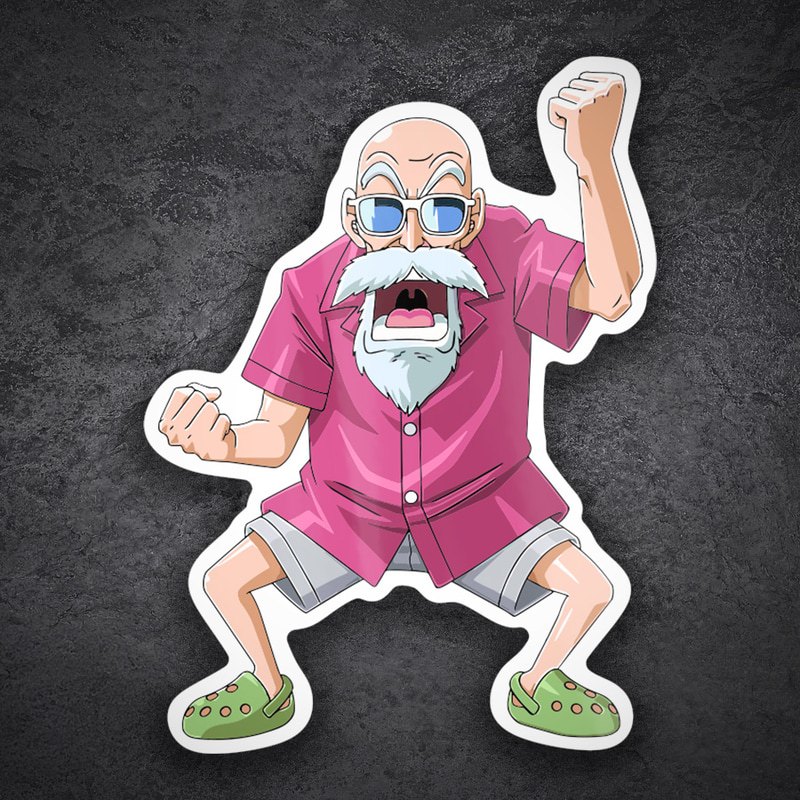 Adesivi per Auto e Moto: Maestro Roshi camicia rosa
