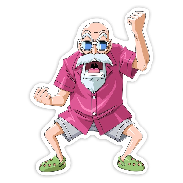 Adesivi per Auto e Moto: Maestro Roshi camicia rosa