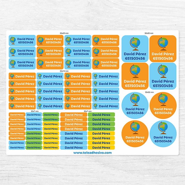 Adesivi per Auto e Moto: Kit Etichette Globo terrestre