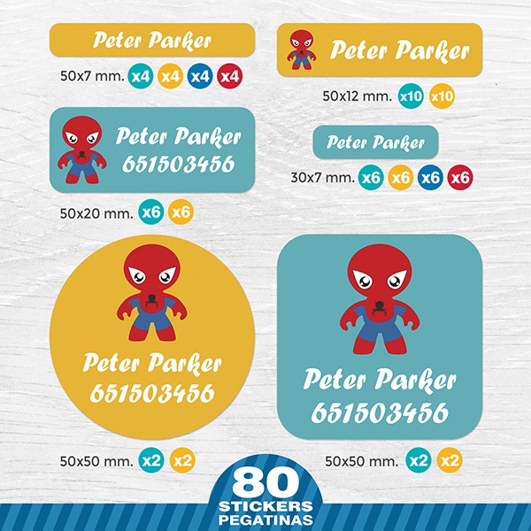Adesivi per Auto e Moto: Kit Etichette Spiderman