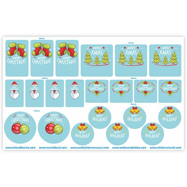 Adesivi per Auto e Moto: Kit di etichette con simboli natalizi