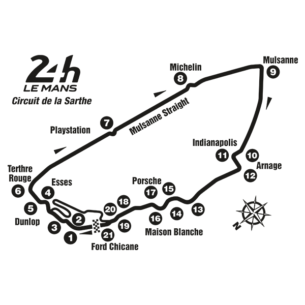 Adesivi Murali: Circuito 24H Le Mans