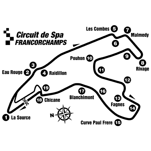 Adesivi Murali: Circuito di Spa-Francorchamps