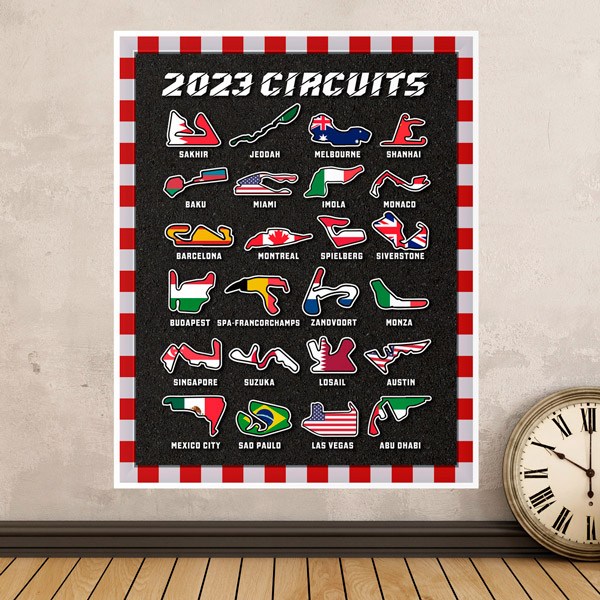 Adesivi Murali: F1 2023 Circuiti II
