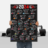 Adesivi Murali: Poster adesivo in vinile F1 2024 III circuiti 3