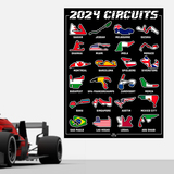 Adesivi Murali: Poster adesivo in vinile F1 2024 III circuiti 4