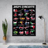 Adesivi Murali: Poster adesivo in vinile F1 2024 III circuiti 5
