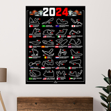 Adesivi Murali: Poster in vinile dei circuiti F1 2024 IV 3