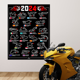 Adesivi Murali: Poster in vinile adesivo MotoGP piste di moto 4