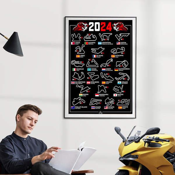 Adesivi Murali: Poster in vinile adesivo MotoGP piste di moto