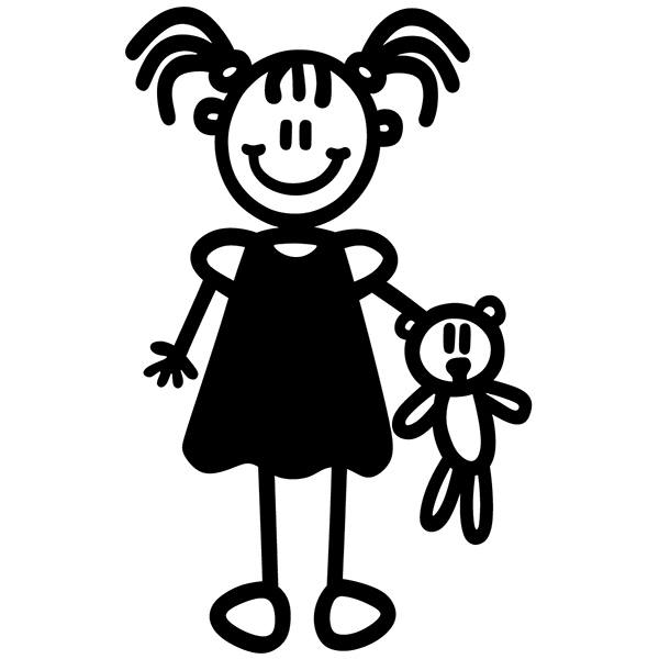 Adesivi per Auto e Moto: Bambina con orsacchiotto