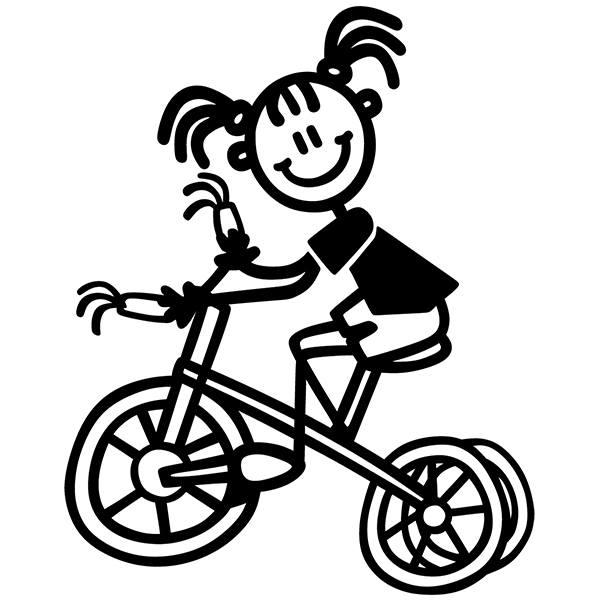 Adesivi per Auto e Moto: Bambina sul triciclo