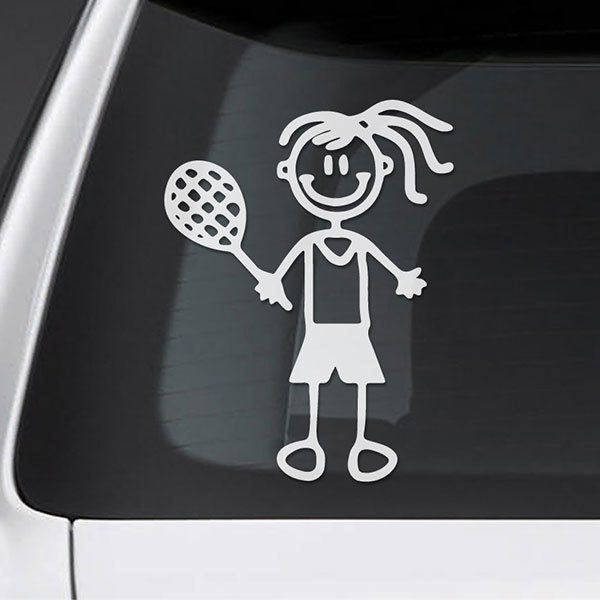 Adesivi per Auto e Moto: Bambina che gioca a tennis