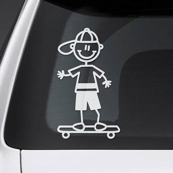 Adesivi per Auto e Moto: Ragazzo su Skateboard  