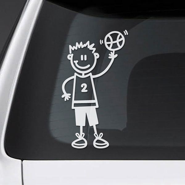 Adesivi per Auto e Moto: Ragazzo che gioca a basket